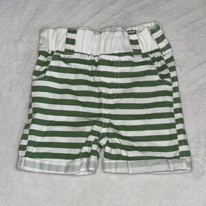 (2 for $10) coyote Green and White Striped Baby Shorts